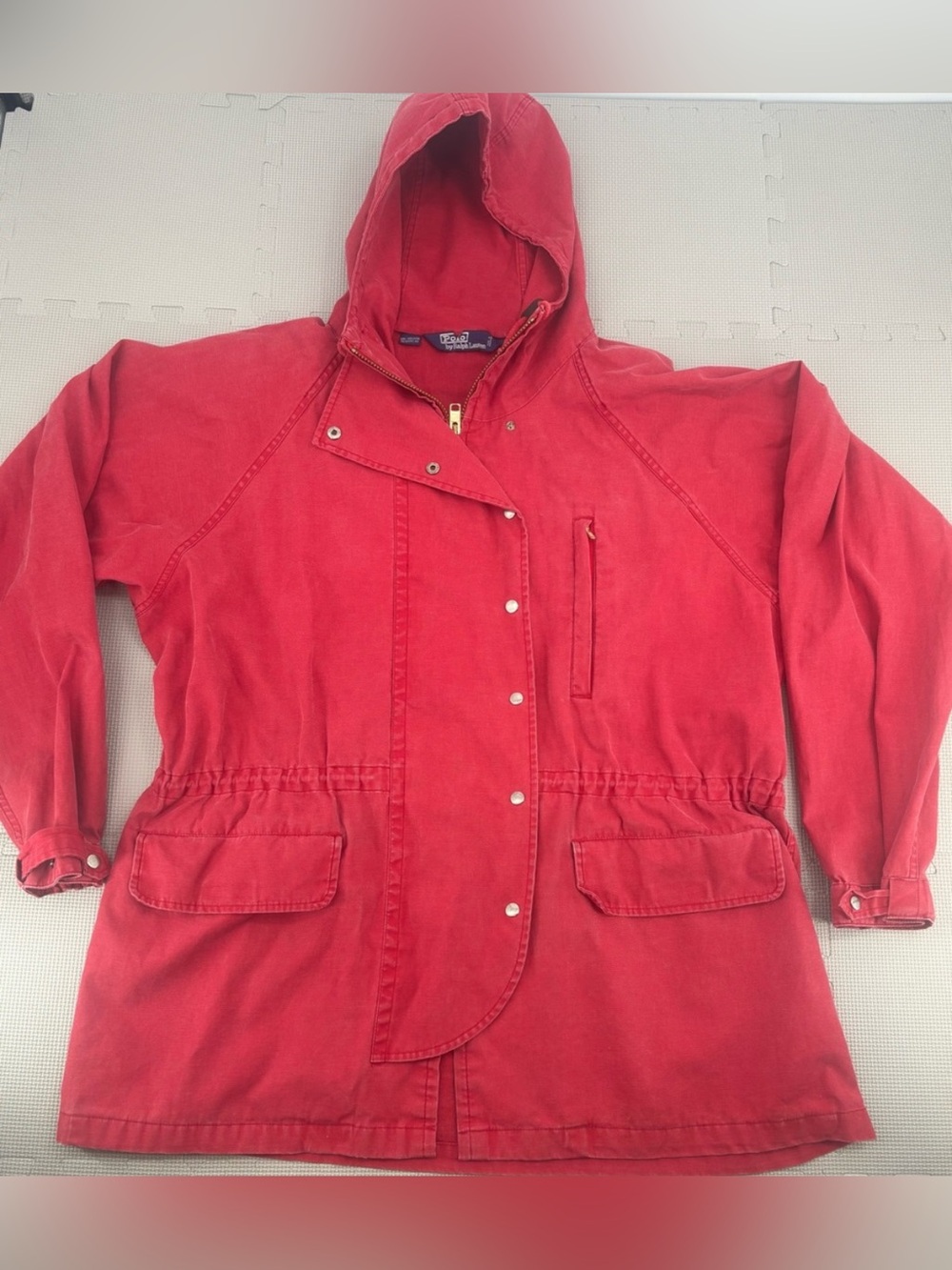 Vintage Polo Ralph Lauren Unisex/Men’s XL Hooded Utility Jacket- Distressed.